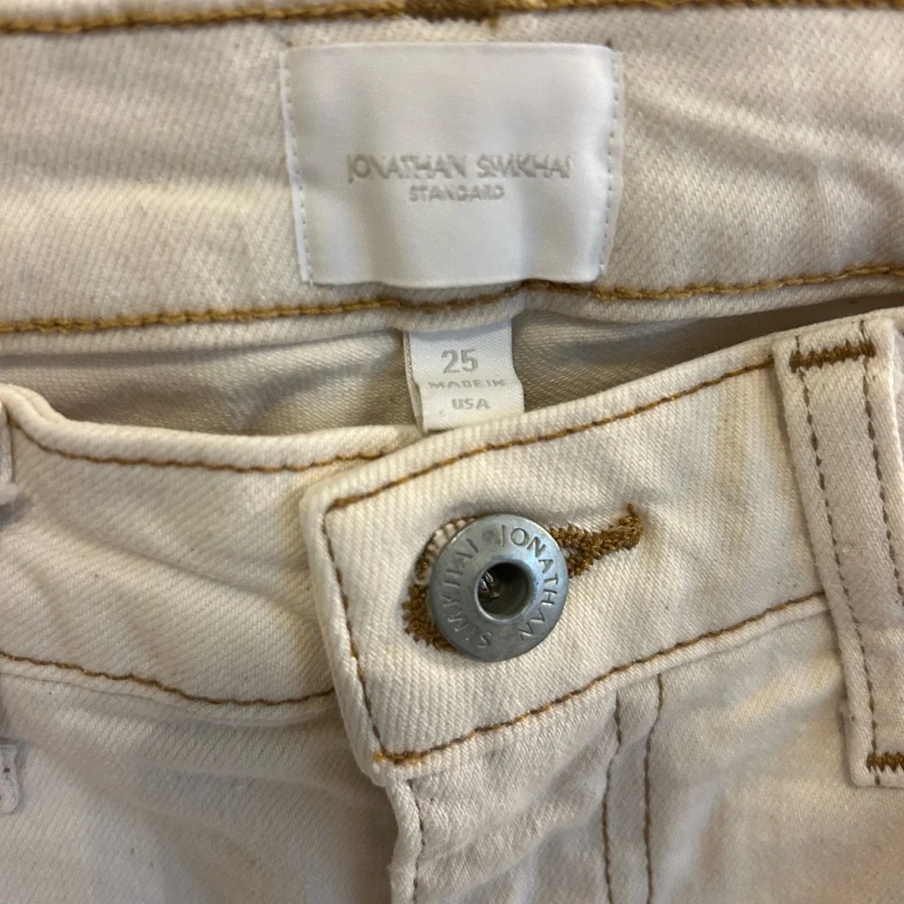 Jonathan Simkhai Cream Straight Leg Jeans - Picture 2 of 6